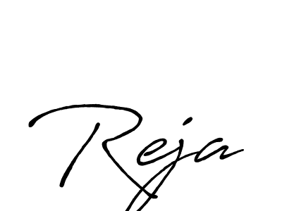 Create a beautiful signature design for name Reja. With this signature (Antro_Vectra_Bolder) fonts, you can make a handwritten signature for free. Reja signature style 7 images and pictures png