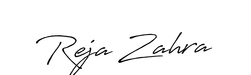 Make a beautiful signature design for name Reja Zahra. With this signature (Antro_Vectra_Bolder) style, you can create a handwritten signature for free. Reja Zahra signature style 7 images and pictures png