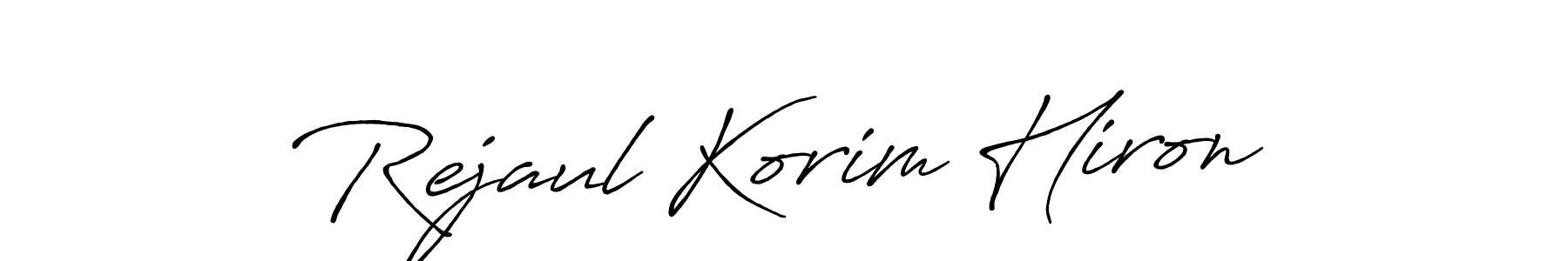 Similarly Antro_Vectra_Bolder is the best handwritten signature design. Signature creator online .You can use it as an online autograph creator for name Rejaul Korim Hiron. Rejaul Korim Hiron signature style 7 images and pictures png