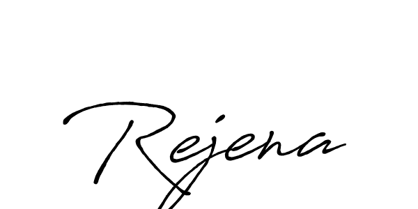 How to make Rejena name signature. Use Antro_Vectra_Bolder style for creating short signs online. This is the latest handwritten sign. Rejena signature style 7 images and pictures png