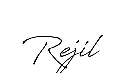 How to make Rejil signature? Antro_Vectra_Bolder is a professional autograph style. Create handwritten signature for Rejil name. Rejil signature style 7 images and pictures png