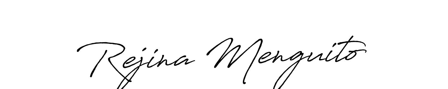 You should practise on your own different ways (Antro_Vectra_Bolder) to write your name (Rejina Menguito) in signature. don't let someone else do it for you. Rejina Menguito signature style 7 images and pictures png