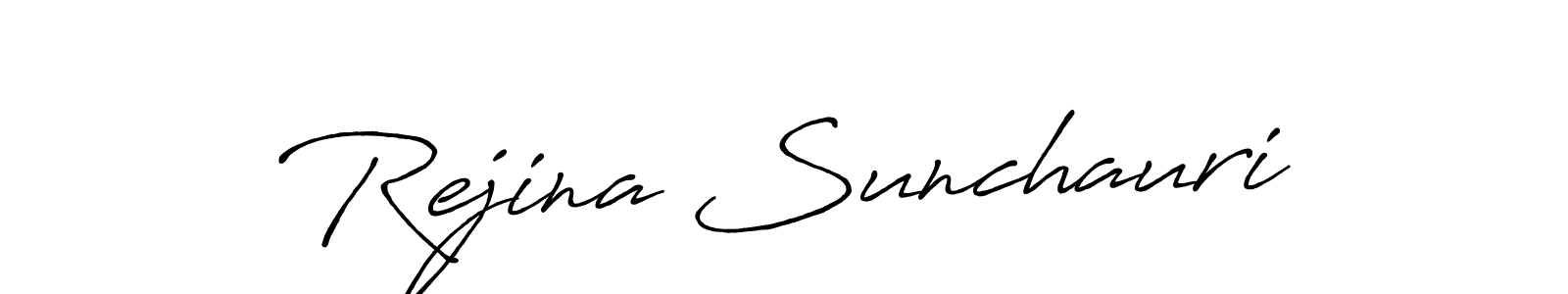 Once you've used our free online signature maker to create your best signature Antro_Vectra_Bolder style, it's time to enjoy all of the benefits that Rejina Sunchauri name signing documents. Rejina Sunchauri signature style 7 images and pictures png