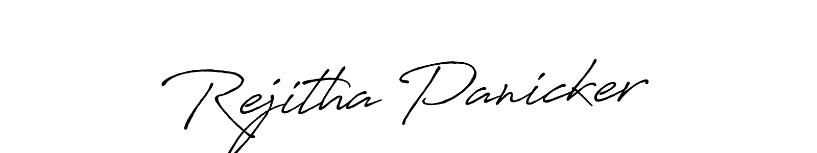 Create a beautiful signature design for name Rejitha Panicker. With this signature (Antro_Vectra_Bolder) fonts, you can make a handwritten signature for free. Rejitha Panicker signature style 7 images and pictures png