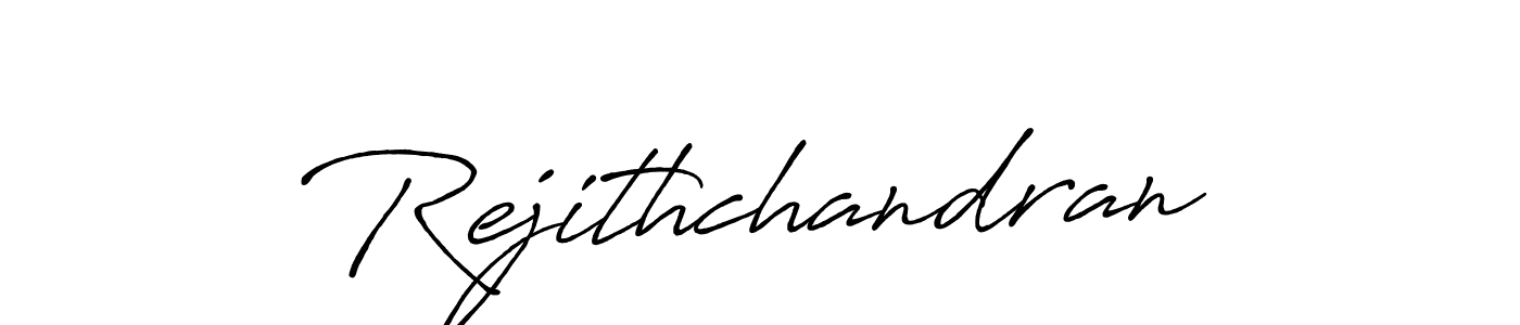 How to make Rejithchandran name signature. Use Antro_Vectra_Bolder style for creating short signs online. This is the latest handwritten sign. Rejithchandran signature style 7 images and pictures png