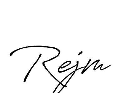 if you are searching for the best signature style for your name Rejm. so please give up your signature search. here we have designed multiple signature styles  using Antro_Vectra_Bolder. Rejm signature style 7 images and pictures png