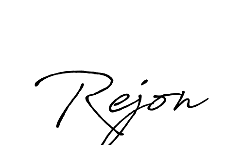 Rejon stylish signature style. Best Handwritten Sign (Antro_Vectra_Bolder) for my name. Handwritten Signature Collection Ideas for my name Rejon. Rejon signature style 7 images and pictures png