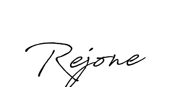 Use a signature maker to create a handwritten signature online. With this signature software, you can design (Antro_Vectra_Bolder) your own signature for name Rejone. Rejone signature style 7 images and pictures png