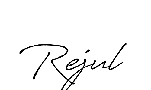 if you are searching for the best signature style for your name Rejul. so please give up your signature search. here we have designed multiple signature styles  using Antro_Vectra_Bolder. Rejul signature style 7 images and pictures png