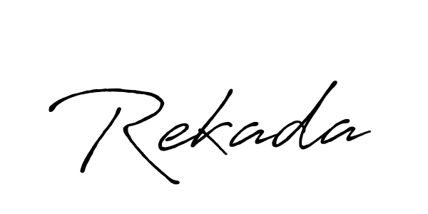 Make a beautiful signature design for name Rekada. With this signature (Antro_Vectra_Bolder) style, you can create a handwritten signature for free. Rekada signature style 7 images and pictures png