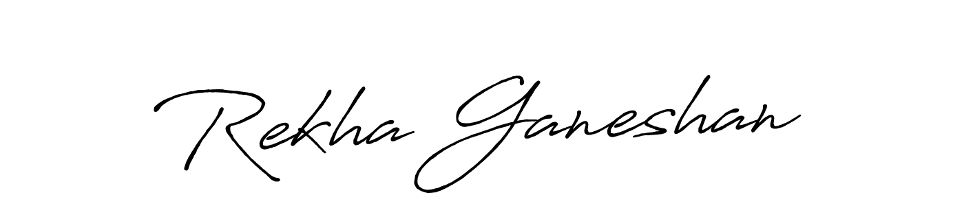 Make a beautiful signature design for name Rekha Ganeshan. With this signature (Antro_Vectra_Bolder) style, you can create a handwritten signature for free. Rekha Ganeshan signature style 7 images and pictures png