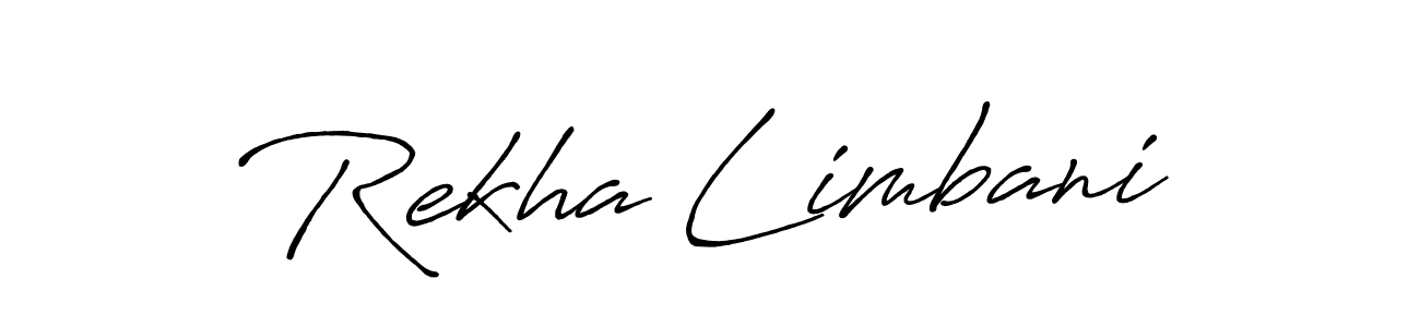 if you are searching for the best signature style for your name Rekha Limbani. so please give up your signature search. here we have designed multiple signature styles  using Antro_Vectra_Bolder. Rekha Limbani signature style 7 images and pictures png