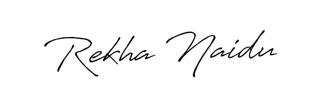 Make a beautiful signature design for name Rekha Naidu. With this signature (Antro_Vectra_Bolder) style, you can create a handwritten signature for free. Rekha Naidu signature style 7 images and pictures png
