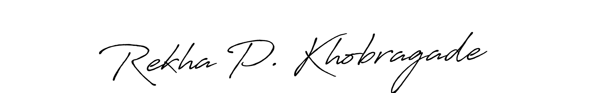 Similarly Antro_Vectra_Bolder is the best handwritten signature design. Signature creator online .You can use it as an online autograph creator for name Rekha P. Khobragade. Rekha P. Khobragade signature style 7 images and pictures png