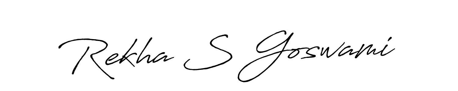 You should practise on your own different ways (Antro_Vectra_Bolder) to write your name (Rekha S Goswami) in signature. don't let someone else do it for you. Rekha S Goswami signature style 7 images and pictures png