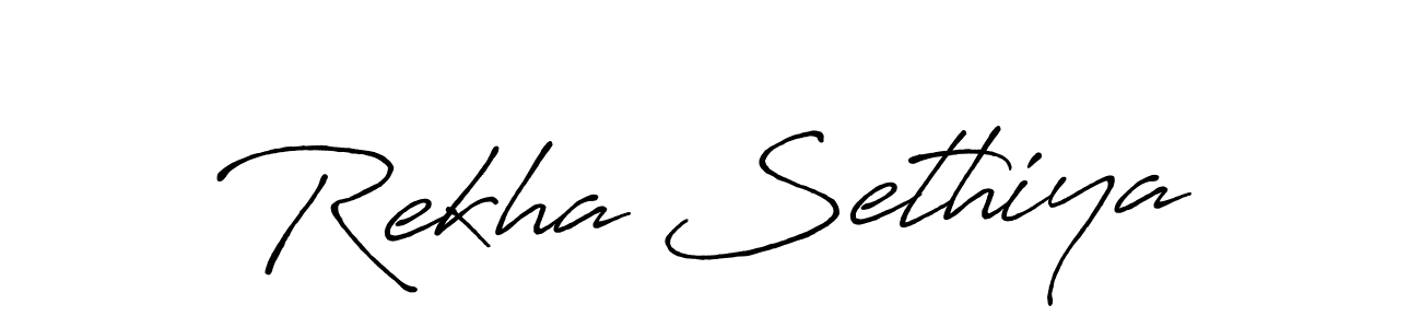 This is the best signature style for the Rekha Sethiya name. Also you like these signature font (Antro_Vectra_Bolder). Mix name signature. Rekha Sethiya signature style 7 images and pictures png