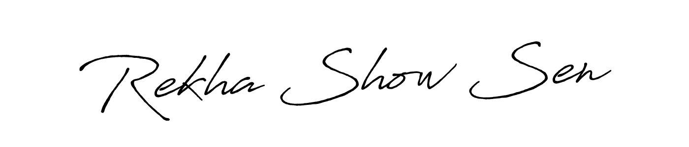 Also we have Rekha Show Sen name is the best signature style. Create professional handwritten signature collection using Antro_Vectra_Bolder autograph style. Rekha Show Sen signature style 7 images and pictures png
