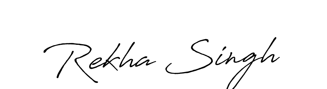 The best way (Antro_Vectra_Bolder) to make a short signature is to pick only two or three words in your name. The name Rekha Singh include a total of six letters. For converting this name. Rekha Singh signature style 7 images and pictures png