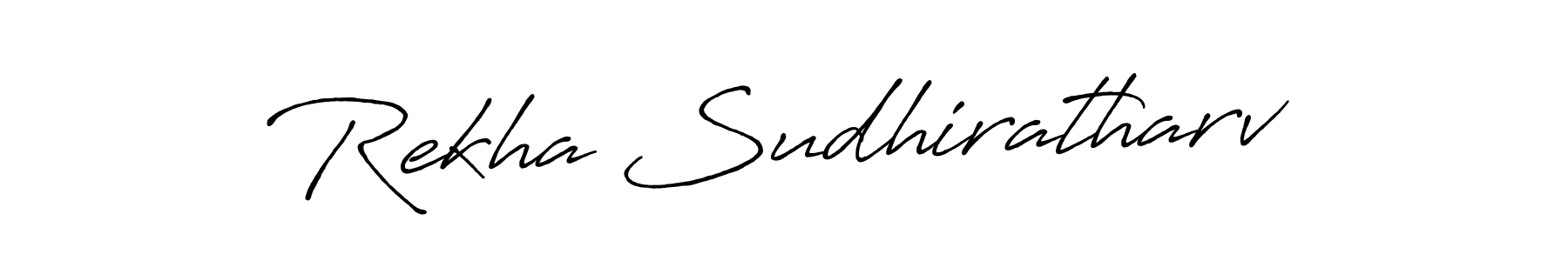 Make a beautiful signature design for name Rekha Sudhiratharv. With this signature (Antro_Vectra_Bolder) style, you can create a handwritten signature for free. Rekha Sudhiratharv signature style 7 images and pictures png