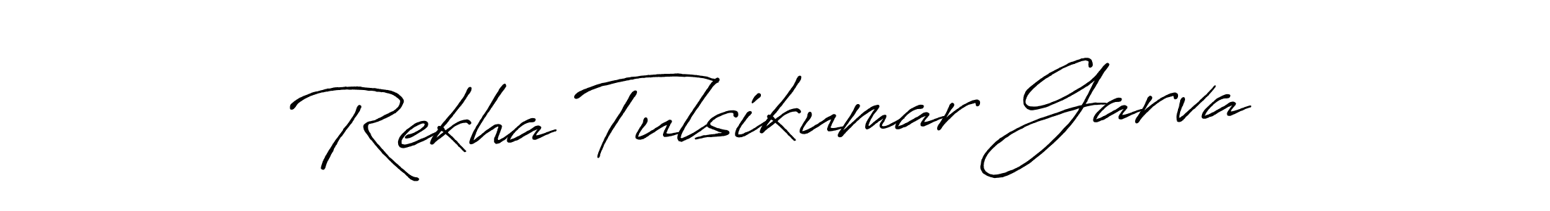 How to make Rekha Tulsikumar Garva name signature. Use Antro_Vectra_Bolder style for creating short signs online. This is the latest handwritten sign. Rekha Tulsikumar Garva signature style 7 images and pictures png