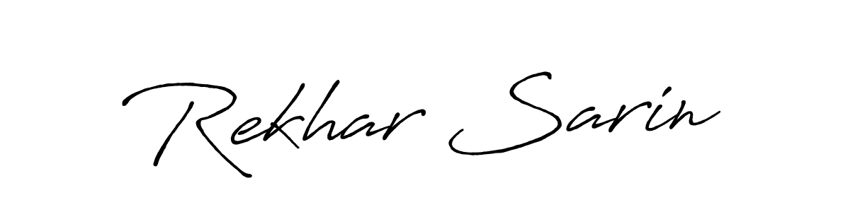 Make a beautiful signature design for name Rekhar Sarin. With this signature (Antro_Vectra_Bolder) style, you can create a handwritten signature for free. Rekhar Sarin signature style 7 images and pictures png