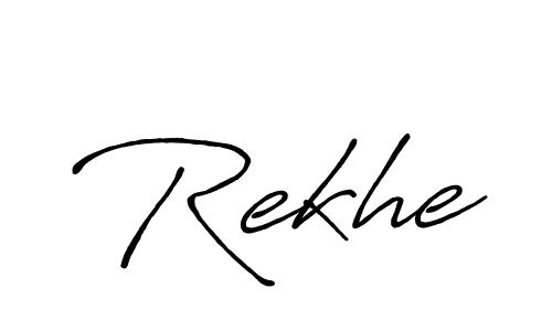 Rekhe stylish signature style. Best Handwritten Sign (Antro_Vectra_Bolder) for my name. Handwritten Signature Collection Ideas for my name Rekhe. Rekhe signature style 7 images and pictures png