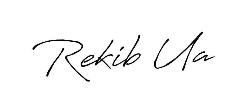 Use a signature maker to create a handwritten signature online. With this signature software, you can design (Antro_Vectra_Bolder) your own signature for name Rekib Ua. Rekib Ua signature style 7 images and pictures png