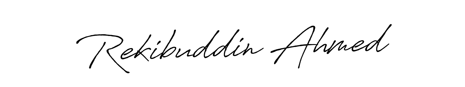 How to make Rekibuddin Ahmed signature? Antro_Vectra_Bolder is a professional autograph style. Create handwritten signature for Rekibuddin Ahmed name. Rekibuddin Ahmed signature style 7 images and pictures png