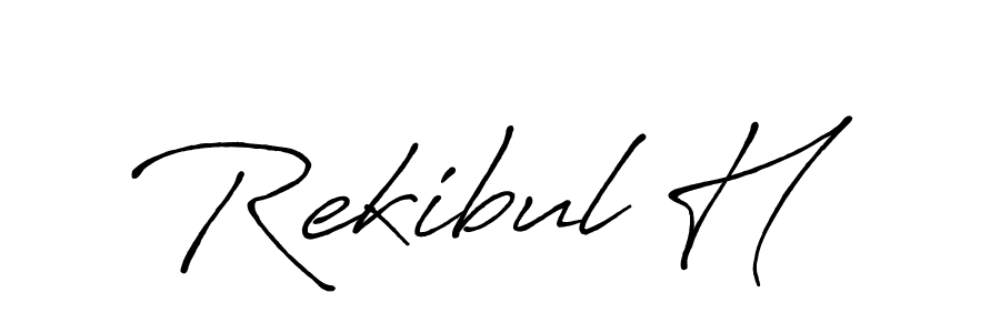 How to make Rekibul H signature? Antro_Vectra_Bolder is a professional autograph style. Create handwritten signature for Rekibul H name. Rekibul H signature style 7 images and pictures png