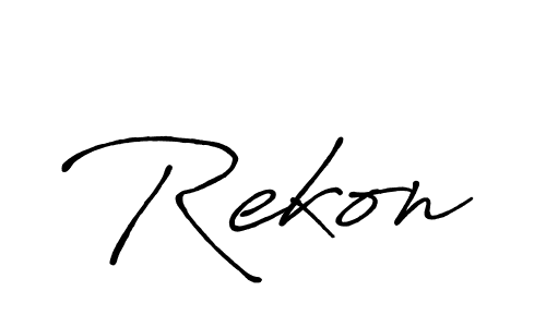 The best way (Antro_Vectra_Bolder) to make a short signature is to pick only two or three words in your name. The name Rekon include a total of six letters. For converting this name. Rekon signature style 7 images and pictures png