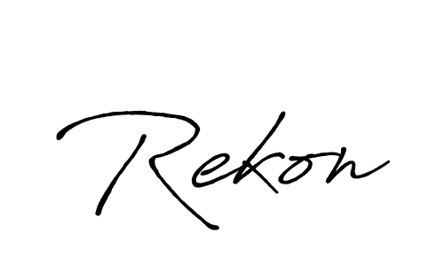How to make Rekon signature? Antro_Vectra_Bolder is a professional autograph style. Create handwritten signature for Rekon name. Rekon signature style 7 images and pictures png