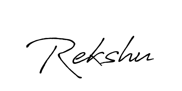 Design your own signature with our free online signature maker. With this signature software, you can create a handwritten (Antro_Vectra_Bolder) signature for name Rekshu. Rekshu signature style 7 images and pictures png