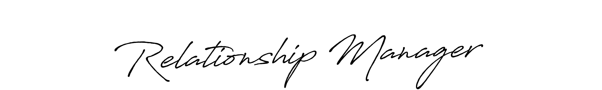 Relationship Manager stylish signature style. Best Handwritten Sign (Antro_Vectra_Bolder) for my name. Handwritten Signature Collection Ideas for my name Relationship Manager. Relationship Manager signature style 7 images and pictures png