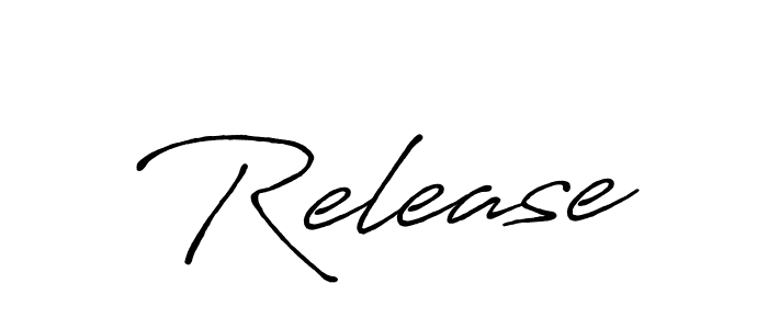 Also You can easily find your signature by using the search form. We will create Release name handwritten signature images for you free of cost using Antro_Vectra_Bolder sign style. Release signature style 7 images and pictures png