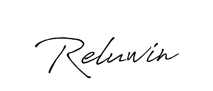 Make a beautiful signature design for name Reluwin. With this signature (Antro_Vectra_Bolder) style, you can create a handwritten signature for free. Reluwin signature style 7 images and pictures png