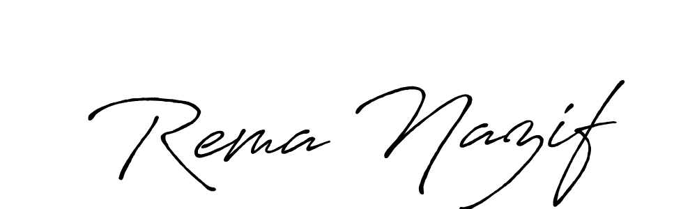 Antro_Vectra_Bolder is a professional signature style that is perfect for those who want to add a touch of class to their signature. It is also a great choice for those who want to make their signature more unique. Get Rema Nazif name to fancy signature for free. Rema Nazif signature style 7 images and pictures png