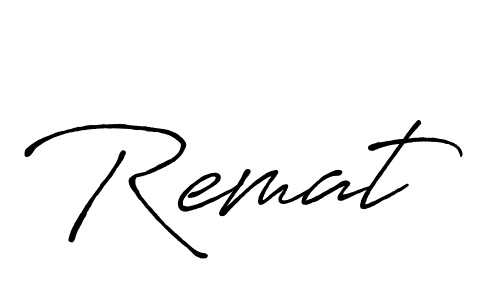 Make a beautiful signature design for name Remat. With this signature (Antro_Vectra_Bolder) style, you can create a handwritten signature for free. Remat signature style 7 images and pictures png