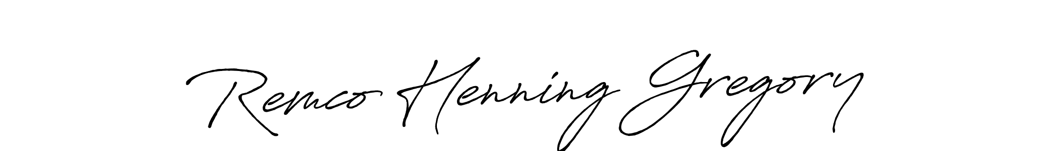 Design your own signature with our free online signature maker. With this signature software, you can create a handwritten (Antro_Vectra_Bolder) signature for name Remco Henning Gregory. Remco Henning Gregory signature style 7 images and pictures png