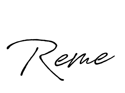 It looks lik you need a new signature style for name Reme. Design unique handwritten (Antro_Vectra_Bolder) signature with our free signature maker in just a few clicks. Reme signature style 7 images and pictures png