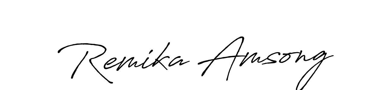 How to make Remika Amsong signature? Antro_Vectra_Bolder is a professional autograph style. Create handwritten signature for Remika Amsong name. Remika Amsong signature style 7 images and pictures png