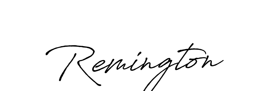 Use a signature maker to create a handwritten signature online. With this signature software, you can design (Antro_Vectra_Bolder) your own signature for name Remington. Remington signature style 7 images and pictures png