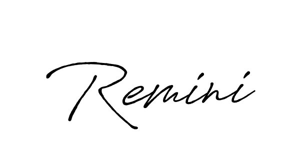Make a beautiful signature design for name Remini. With this signature (Antro_Vectra_Bolder) style, you can create a handwritten signature for free. Remini signature style 7 images and pictures png
