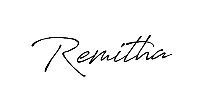 Use a signature maker to create a handwritten signature online. With this signature software, you can design (Antro_Vectra_Bolder) your own signature for name Remitha. Remitha signature style 7 images and pictures png