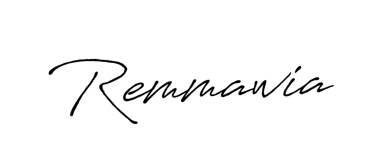 if you are searching for the best signature style for your name Remmawia. so please give up your signature search. here we have designed multiple signature styles  using Antro_Vectra_Bolder. Remmawia signature style 7 images and pictures png