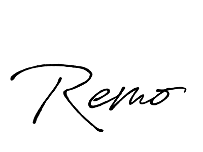 How to make Remo name signature. Use Antro_Vectra_Bolder style for creating short signs online. This is the latest handwritten sign. Remo signature style 7 images and pictures png