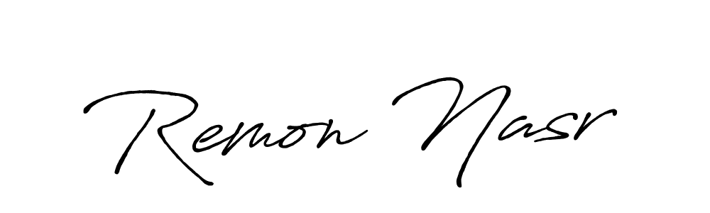 How to make Remon Nasr signature? Antro_Vectra_Bolder is a professional autograph style. Create handwritten signature for Remon Nasr name. Remon Nasr signature style 7 images and pictures png