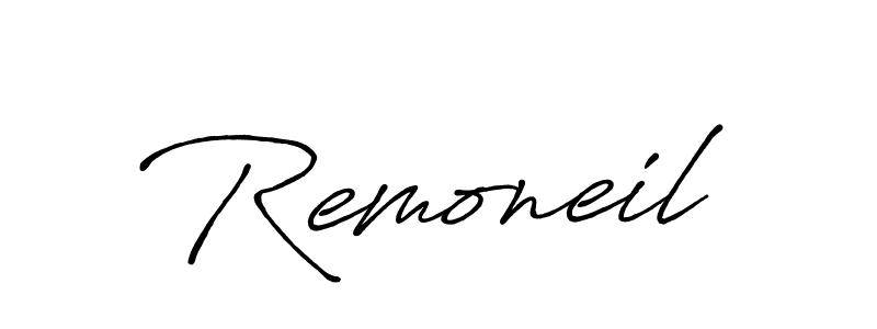 How to make Remoneil name signature. Use Antro_Vectra_Bolder style for creating short signs online. This is the latest handwritten sign. Remoneil signature style 7 images and pictures png
