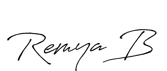 Use a signature maker to create a handwritten signature online. With this signature software, you can design (Antro_Vectra_Bolder) your own signature for name Remya B. Remya B signature style 7 images and pictures png