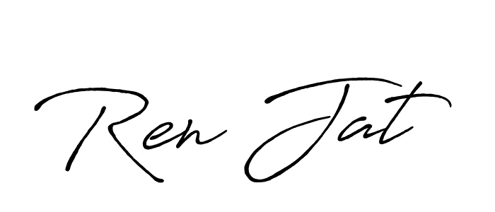 Also You can easily find your signature by using the search form. We will create Ren Jat name handwritten signature images for you free of cost using Antro_Vectra_Bolder sign style. Ren Jat signature style 7 images and pictures png