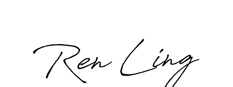 How to make Ren Ling name signature. Use Antro_Vectra_Bolder style for creating short signs online. This is the latest handwritten sign. Ren Ling signature style 7 images and pictures png